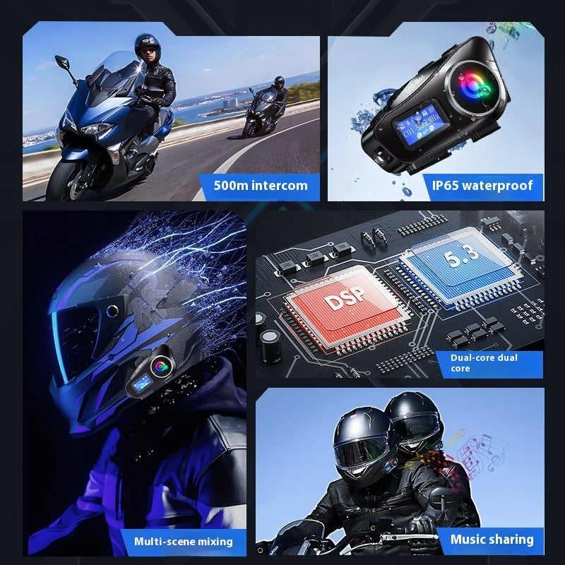 Helmet Bluetooth-Compatible Intercom Headset